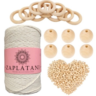 ZESTAW DO MAKRAMY sznurek bawełniany 36 ELEMENTÓW