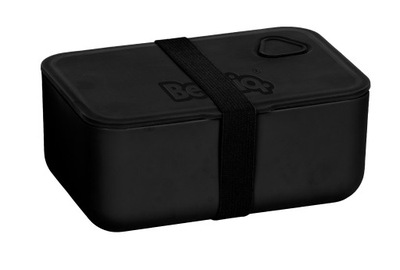 BeUniq pojemnik na chleb - śniadaniówka - pudełko na lunch - 17x12x7,5cm - czarny