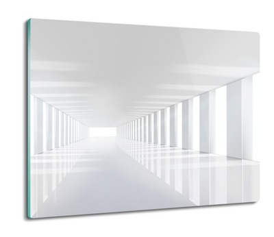 3D Biały korytarz 60x52 deska z nadrukiem szklana