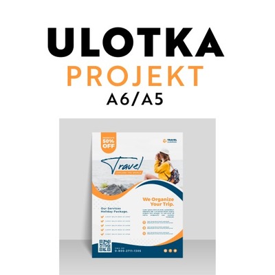 Projekt ulotki A5, A6 dwustronna, indywidualny