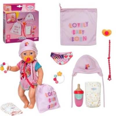 BABY BORN ZESTAW DLA NIEMOWLAKA DLA LALKI NOWORODKA AKCESORIA PIELUSZKA
