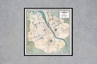 WARSZAWA plan miasta stara mapa ścienna 1931 50x50
