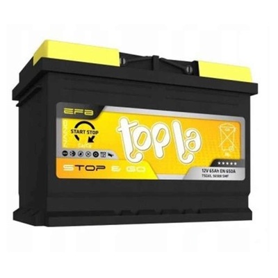 АККУМУЛЯТОР TOPLA 65AH 650A P+ TAB STARTSTOP EFB 112065 MOŻLIWY DOWÓZ МОНТАЖ