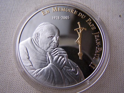 - KONGO - 2005 - 10 Francs - SREBRO - Jan Paweł II