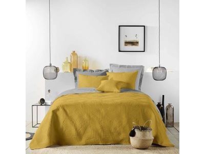 Prikrývka na posteľ COLOMBINE, mäsitá, 220 x 240 cm, žltá