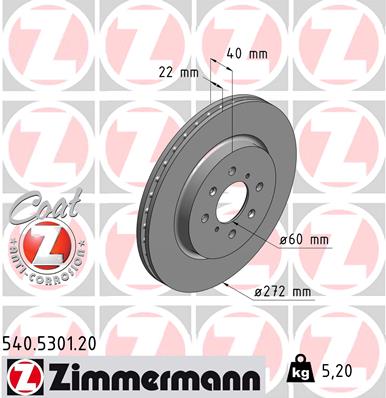 ZIMMERMANN 540.5301.20 DISKU STABDŽIŲ 