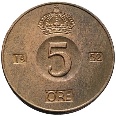 89876. Szwecja, 5 ore, 1952r.