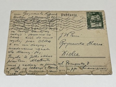 Kartka - List - 1940r. - KRAKÓW - Krakau - Szpital O.O Jezuitów - KIELCE