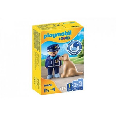 Playmobil Figurki 1.2.3 70408 Policjant z psem