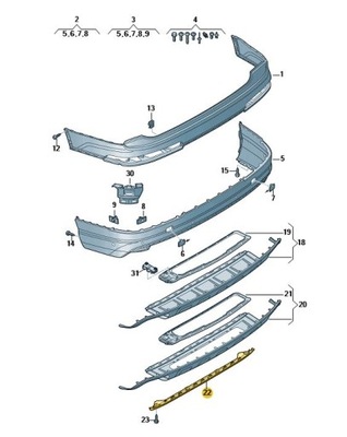 Спойлер заднего бампера audi q7 sline sq7 фото №1