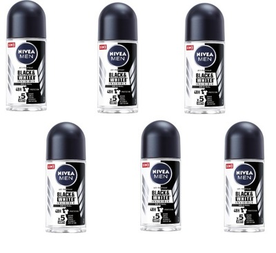 Antyperspirant męski NIVEA MEN Black White 6 szt.