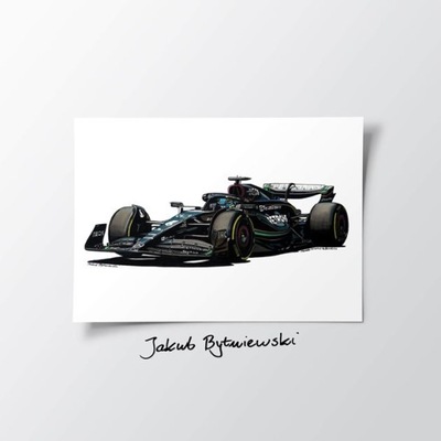 Plakat F1 Mercedes AMG W14 Russel - Bytniewski