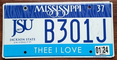 MISSISSIPPI 2024 - PLACA REJESTRACYJNA CON EE.UU.  