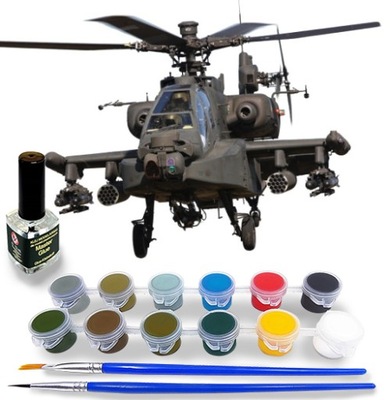 Helikopter AH-64A Strike Apache Klej FARBY Pędzle