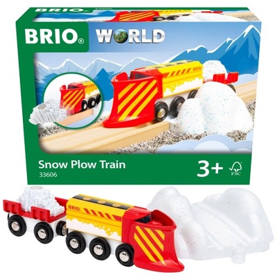 BRIO 33606 POCIĄG Z PŁUGIEM SNIEŻNYM + AKCESORIA KOLEJKA WORLD