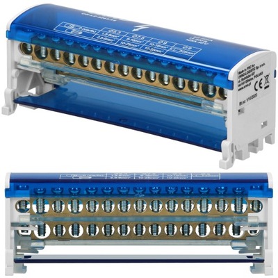 BLOK ROZDZIELCZY MOSTEK ŁĄCZENIOWY NA SZYNĘ 2x15