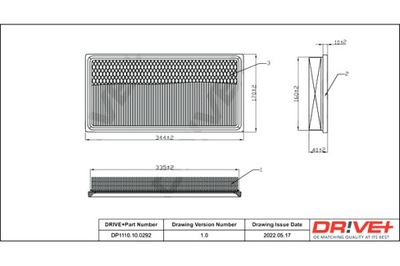 DRIVE+ FILTRO AIRE JEEP 2.5B 96-99 CHEROKE E  