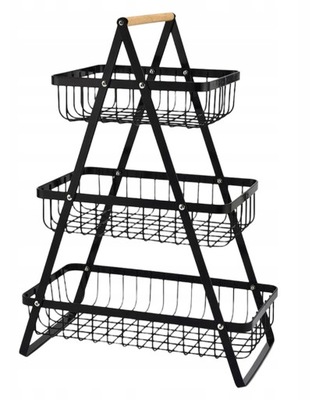 ETAŻERKA KOSZYK KOSZ PATERA NA OWOCE WARZYWA CZARNY