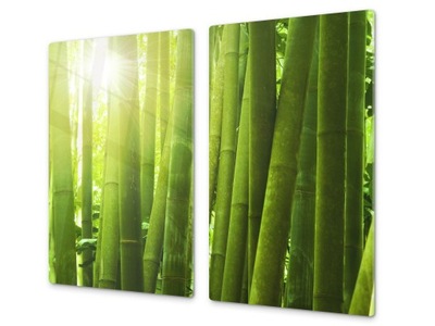 szklana płyta do kuchni szkło 2x 30x52 bambus