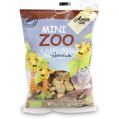 Jungle Mini Zoo BIO Ciasteczka z czekoladą 100g BioAnia