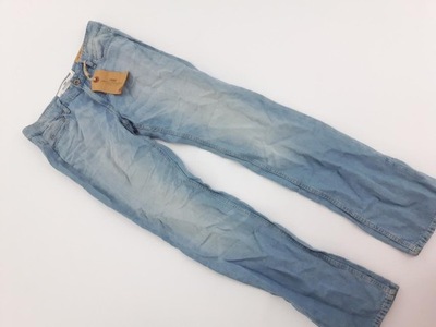 H&M jeansowe SPODNIE PROSTE wygodne SLIM blue _ 38