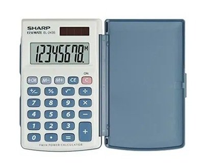 Sharp EL-243S - Kieszonkowy kalkulator ostrych obl