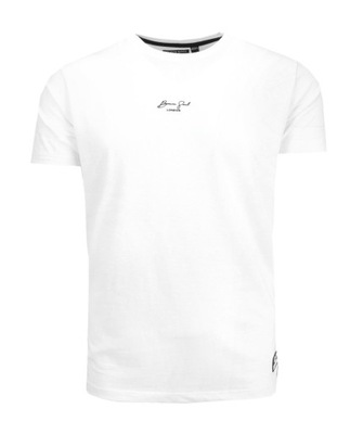 Biały T-shirt z Nadrukiem na Plecach Brave Soul L