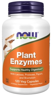 Enzymy Roślinne 120 kapsułek NOW Foods