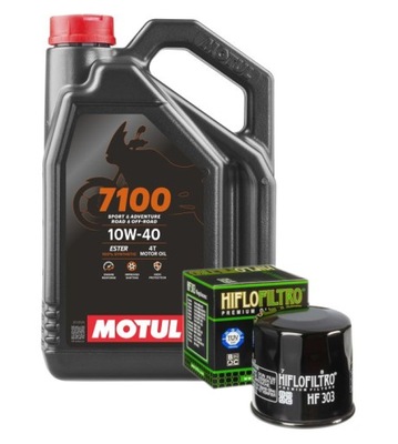 OLEJ MOTOCYKLOWY MOTUL 10W40 7100 4L FILTR HF303