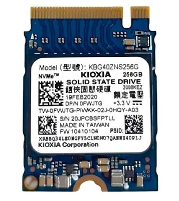 NOWA KIOXIA KBG40ZNS256G 256GB M.2 PCIe nVME Gen 3 x4 2200/1400 Steam Deck