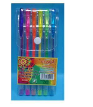 DŁUGOPIS ŻELOWY FLUORESCENCYJNY 6 KOLORÓW