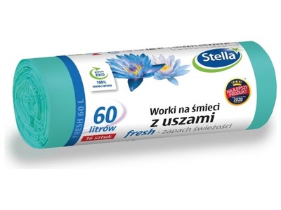 STELLA Worki na śmieci z uszami 60L - Fresh zapach świeżości 1op.-16szt