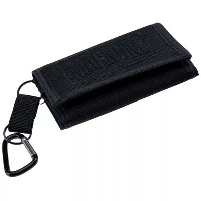 Portfel z rzepem karabińczykiem Magnum Wallet - Black