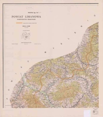 Powiat Limanowa mapa 1:25.000 1961 6 arkuszy