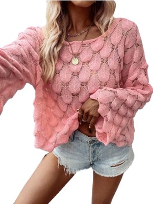 SHEIN SWETER RÓŻOWY LUŹNY NA CO DZIEŃ 36 ŁKA