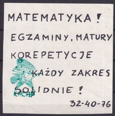 1981 ulotka korepetycje