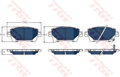 ZAPATAS DE FRENADO TOYOTA P. PRIUS 1.5 HYBRID 03- 09 ELECTRIC BLUE  