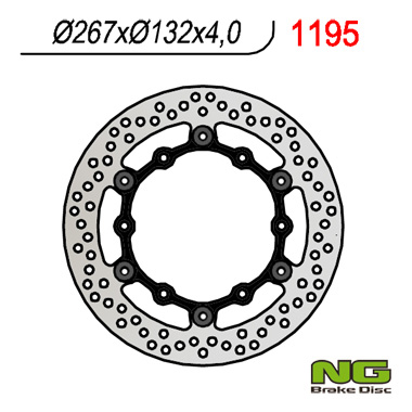 NG ДИСК ТОРМОЗНОЙ ПЕРЕД YAMAHA RD/XZ/FZ/XJ/FZX/XV (ПЛАВАЮЩАЯ) (267X132X4)