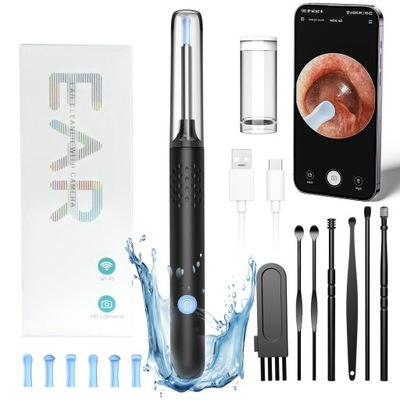 SMART OTOSKOP KAMERA CZYSZCZENIE USZU WOSK WIFI HD BEZPRZEWODOWA ZESTAW