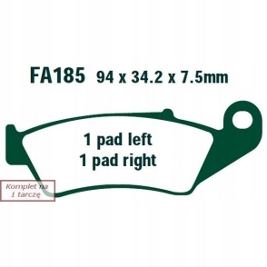 КОЛОДКИ ТОРМОЗНЫЕ EBC FA185R