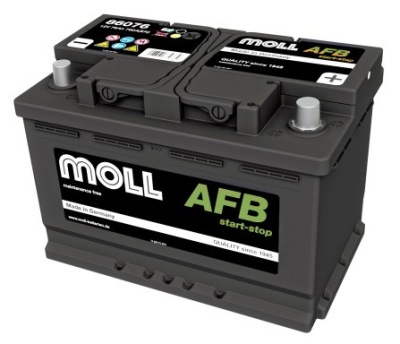 Акумулятор 12v 76ah 760a p+ moll старт-стоп afb agm 86076 фото №1