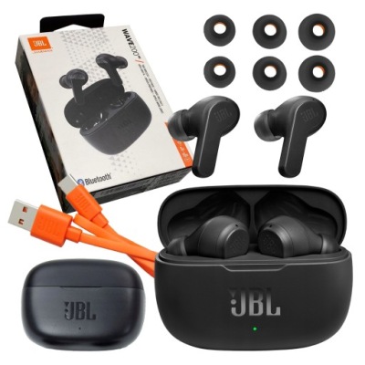 SŁUCHAWKI BEZPRZEWODOWE DOKANAŁOWE JBL WAVE 200 TWS ETUI 108dB
