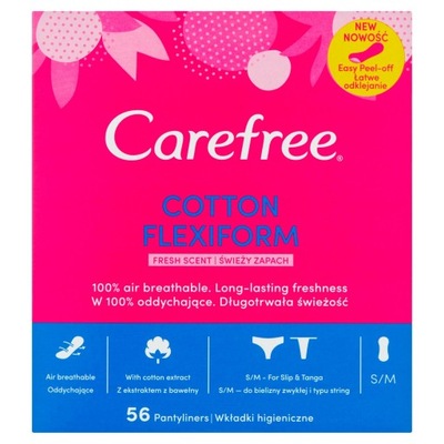 Carefree COTTON FLEXIFORM Wkładki Higieniczne S/m