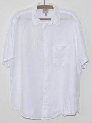 H&M Letnia biała lniana koszula rozmiar 3XL