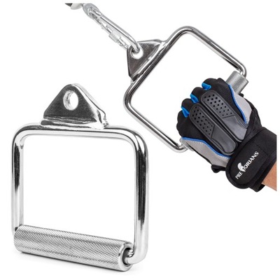 UCHWYT DO WYCIĄGU ATLASU POJEDYNCZY STALOWY RYFLOWANY ĆWICZEŃ PLECÓW RAMION