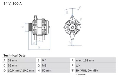 GENERADOR (14V, 100A) OPEL ASTRA F, AST  