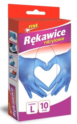 RĘKAWICE RĘKAWICZKI NITRYLOWE BEZPUDROWE L FINE