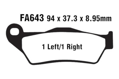 КОЛОДКИ ТОРМОЗНЫЕ EBC FA 643 HH (2 ШТ.)