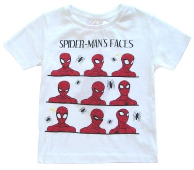 Biała koszulka Spider-Man Marvel chłopięca 110/116