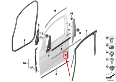Bmw 2 f45 rear правий outer door канал cover 51357326142 7326142 фото №1
